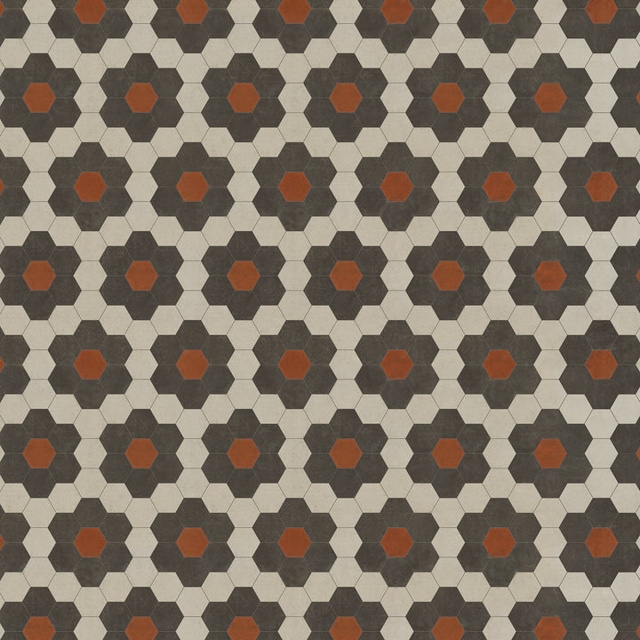 Vintage Vinyl Floorcloth Mats (Pattern 02 Organic Synthesis) (Lightly Distressed)