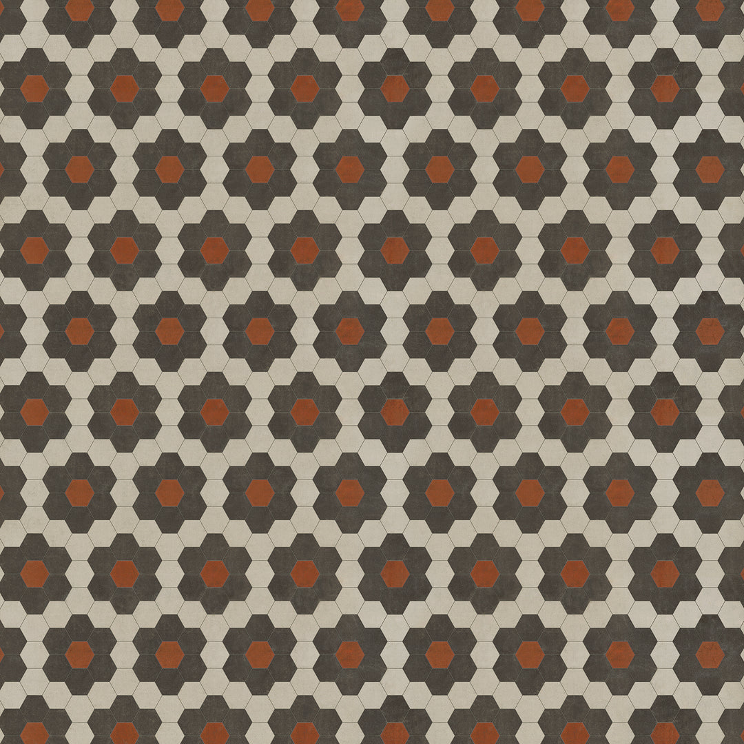 Vintage Vinyl Floorcloth Mats (Pattern 02 Organic Synthesis) (Lightly Distressed)