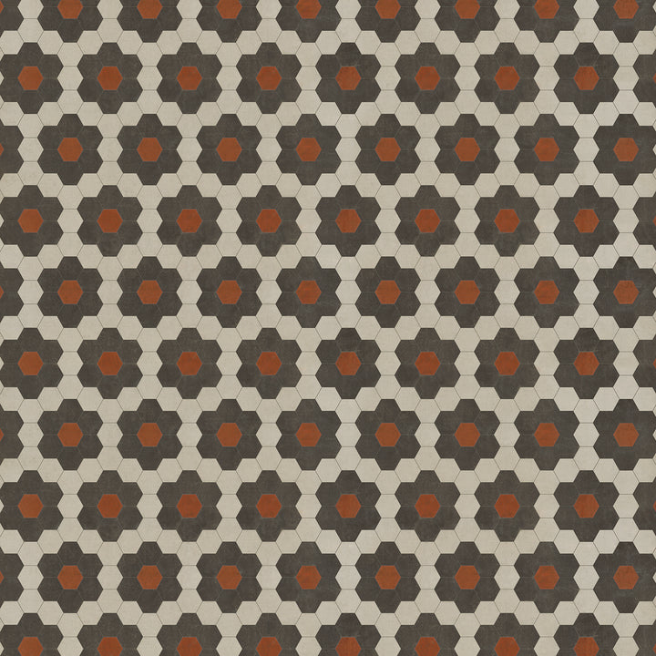 Vintage Vinyl Floorcloth Mats (Pattern 02 Organic Synthesis) (Lightly Distressed)