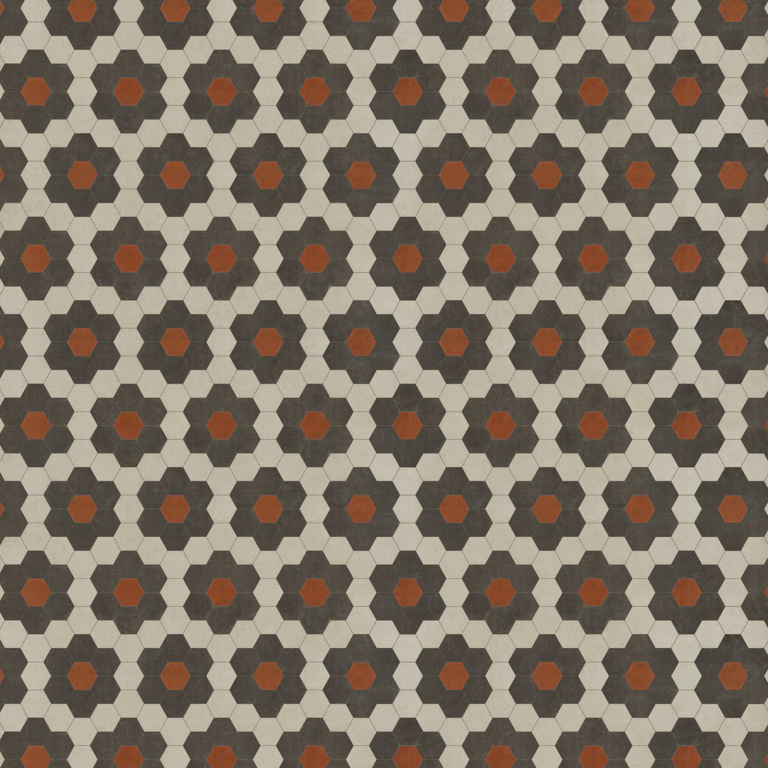 Vintage Vinyl Floorcloth Mats (Pattern 02 Organic Synthesis) (Lightly Distressed)