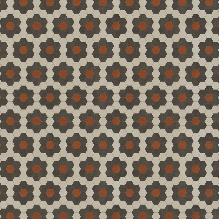 Vintage Vinyl Floorcloth Mats (Pattern 02 Organic Synthesis) (Lightly Distressed)