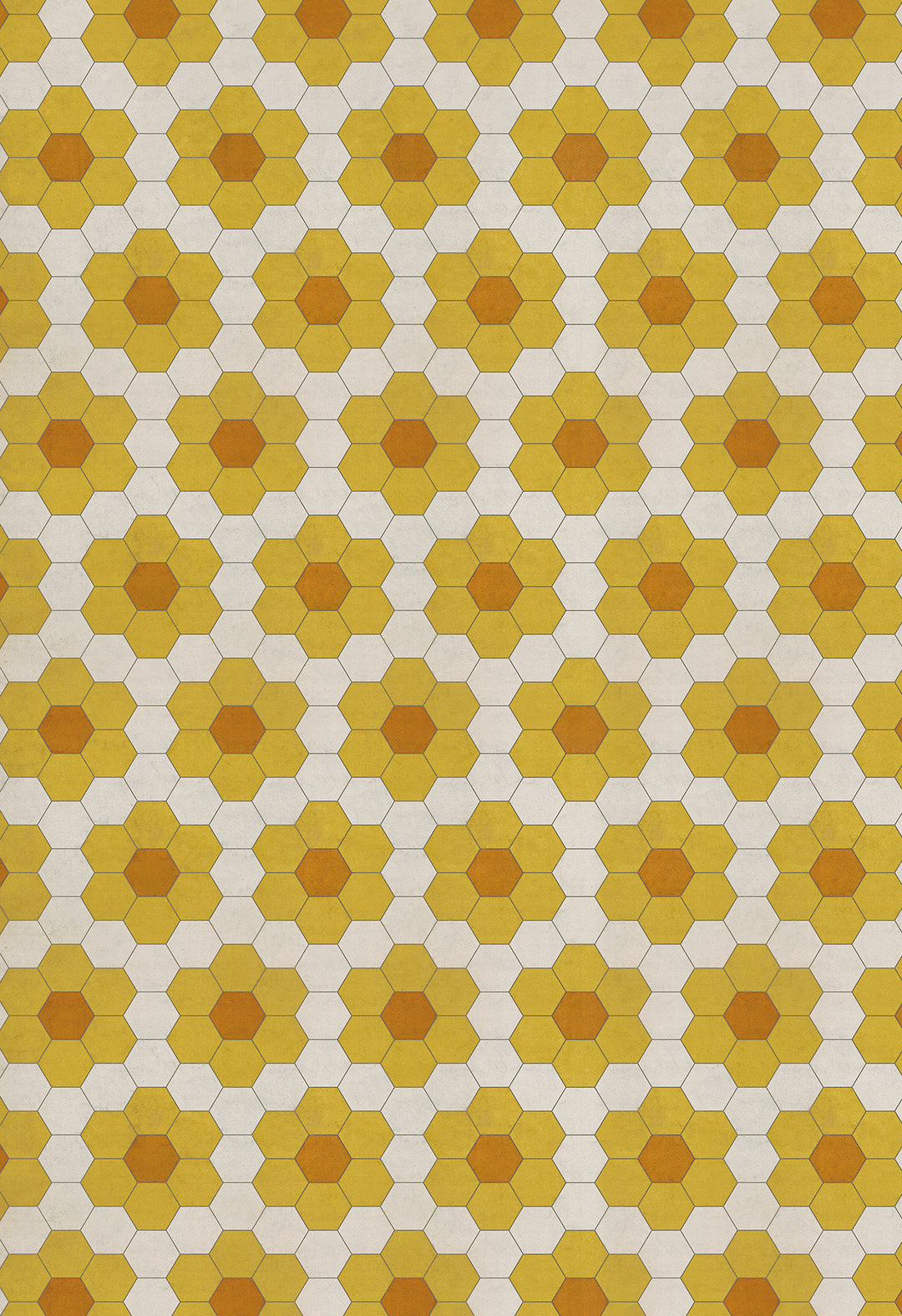 Vintage Vinyl Floorcloth Rug (Pattern 02 Pushing Up Daisies) (Lightly Distressed)