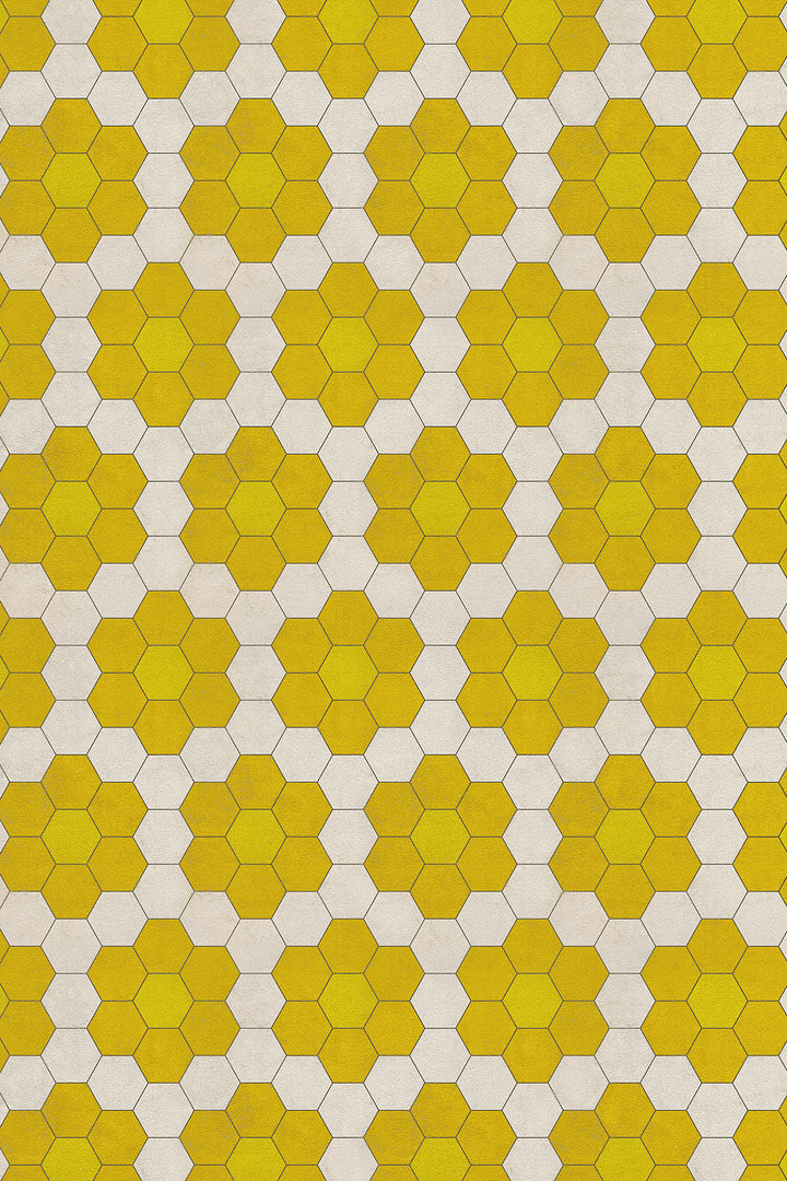 Vintage Vinyl Floorcloth Mats (Pattern 02 The Bee's Knees) (Lightly Distressed)