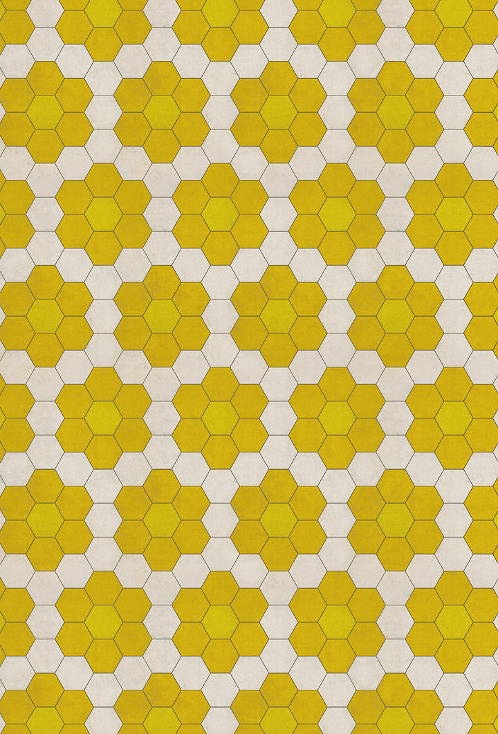 Vintage Vinyl Floorcloth Mats (Pattern 02 The Bee's Knees) (Lightly Distressed)