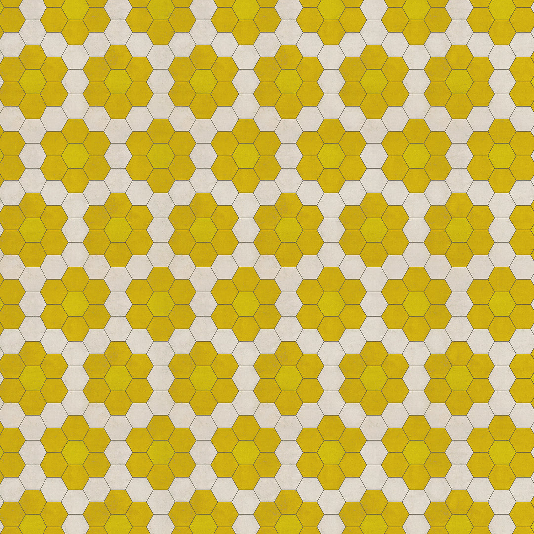 Vintage Vinyl Floorcloth Mats (Pattern 02 The Bee's Knees) (Lightly Distressed)