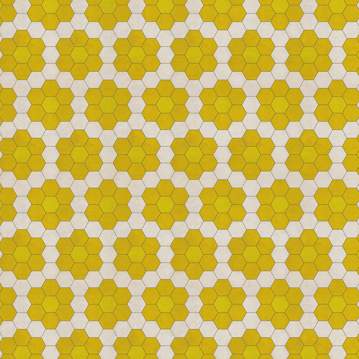 Vintage Vinyl Floorcloth Mats (Pattern 02 The Bee's Knees) (Lightly Distressed)