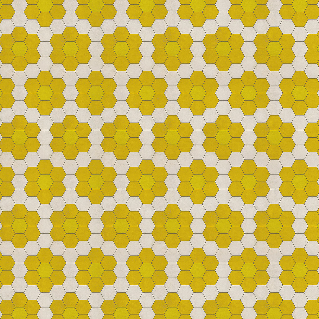 Vintage Vinyl Floorcloth Mats (Pattern 02 The Bee's Knees) (Lightly Distressed)