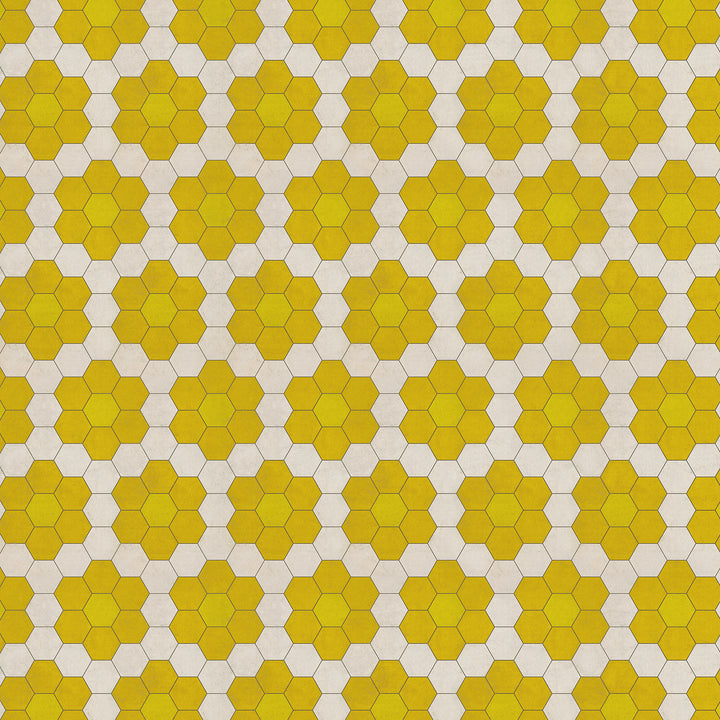 Vintage Vinyl Floorcloth Mats (Pattern 02 The Bee's Knees) (Lightly Distressed)