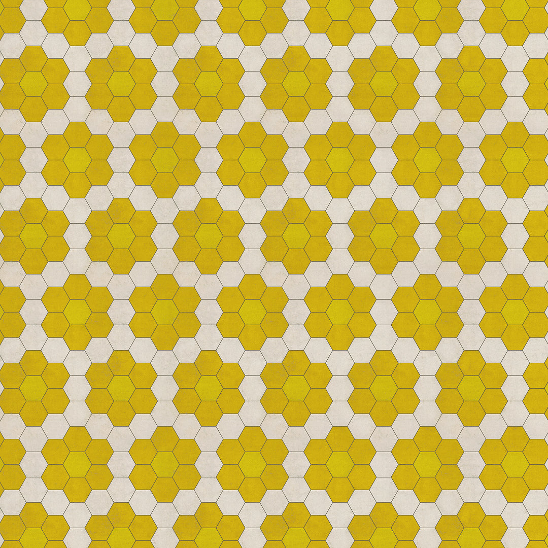 Vintage Vinyl Floorcloth Mats (Pattern 02 The Bee's Knees) (Lightly Distressed)