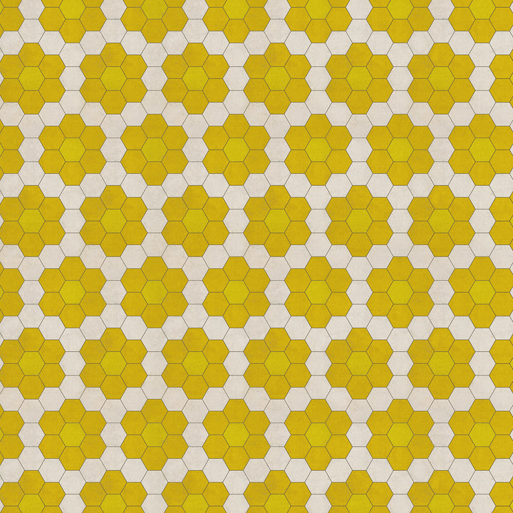Vintage Vinyl Floorcloth Mats (Pattern 02 The Bee's Knees) (Lightly Distressed)