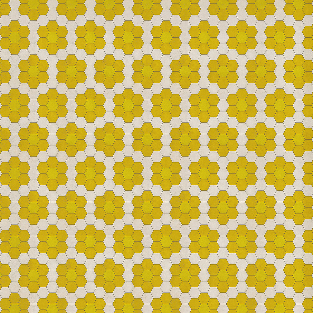 Vintage Vinyl Floorcloth Mats (Pattern 02 The Bee's Knees) (Lightly Distressed)