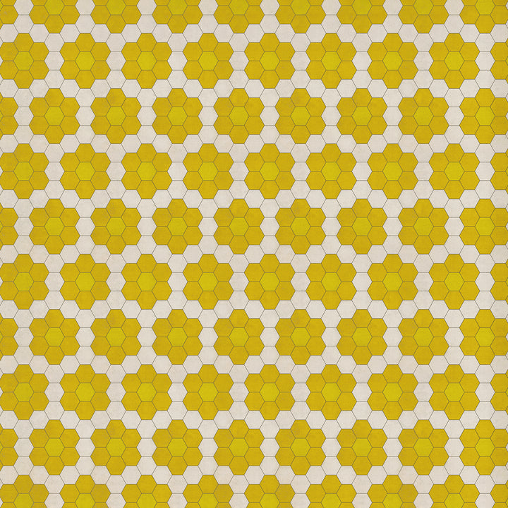 Vintage Vinyl Floorcloth Mats (Pattern 02 The Bee's Knees) (Lightly Distressed)