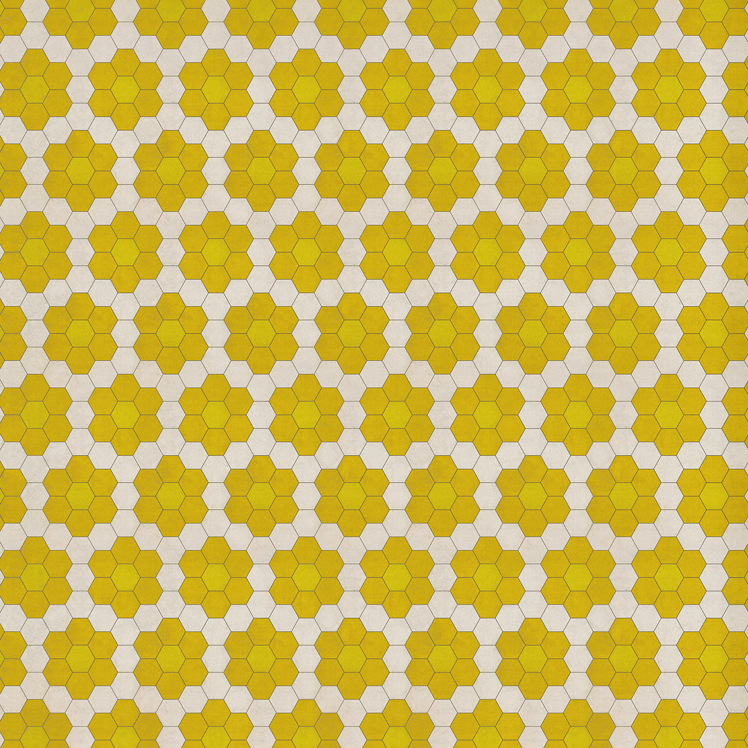 Vintage Vinyl Floorcloth Mats (Pattern 02 The Bee's Knees) (Lightly Distressed)