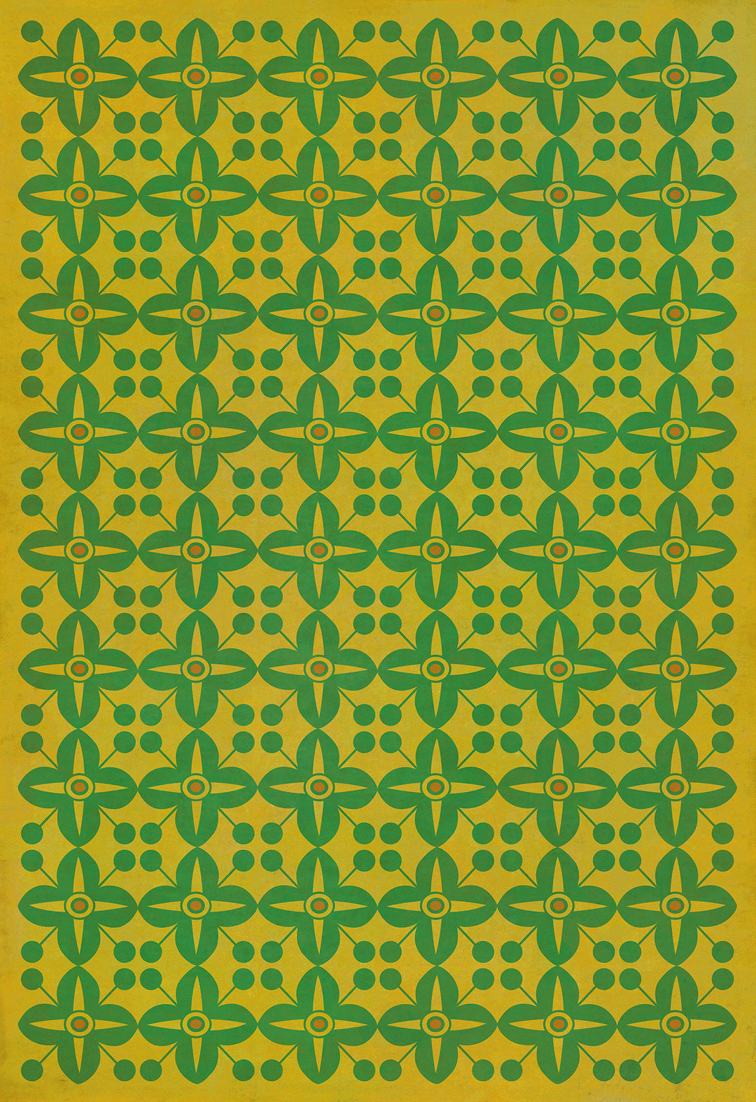 Vintage Vinyl Floorcloth Rug (Pattern 03 Follow the Yellow Brick Road) (Lightly Distressed)