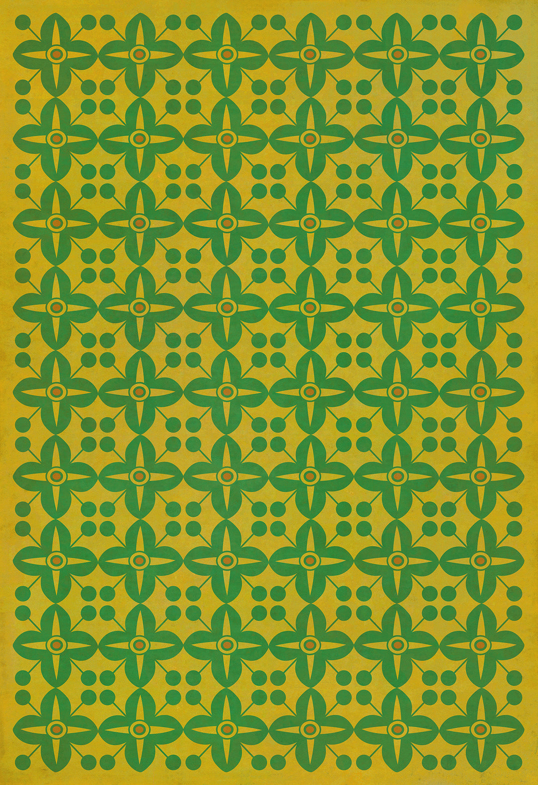 Vintage Vinyl Floorcloth Rug (Pattern 03 Follow the Yellow Brick Road) (Lightly Distressed)