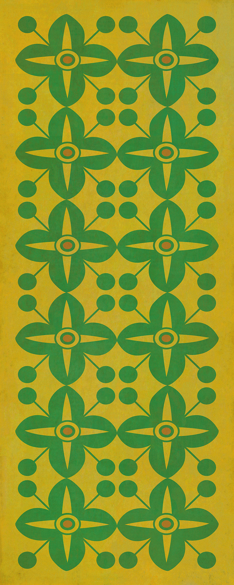 Vintage Vinyl Floorcloth Rug (Pattern 03 Follow the Yellow Brick Road) (Lightly Distressed)