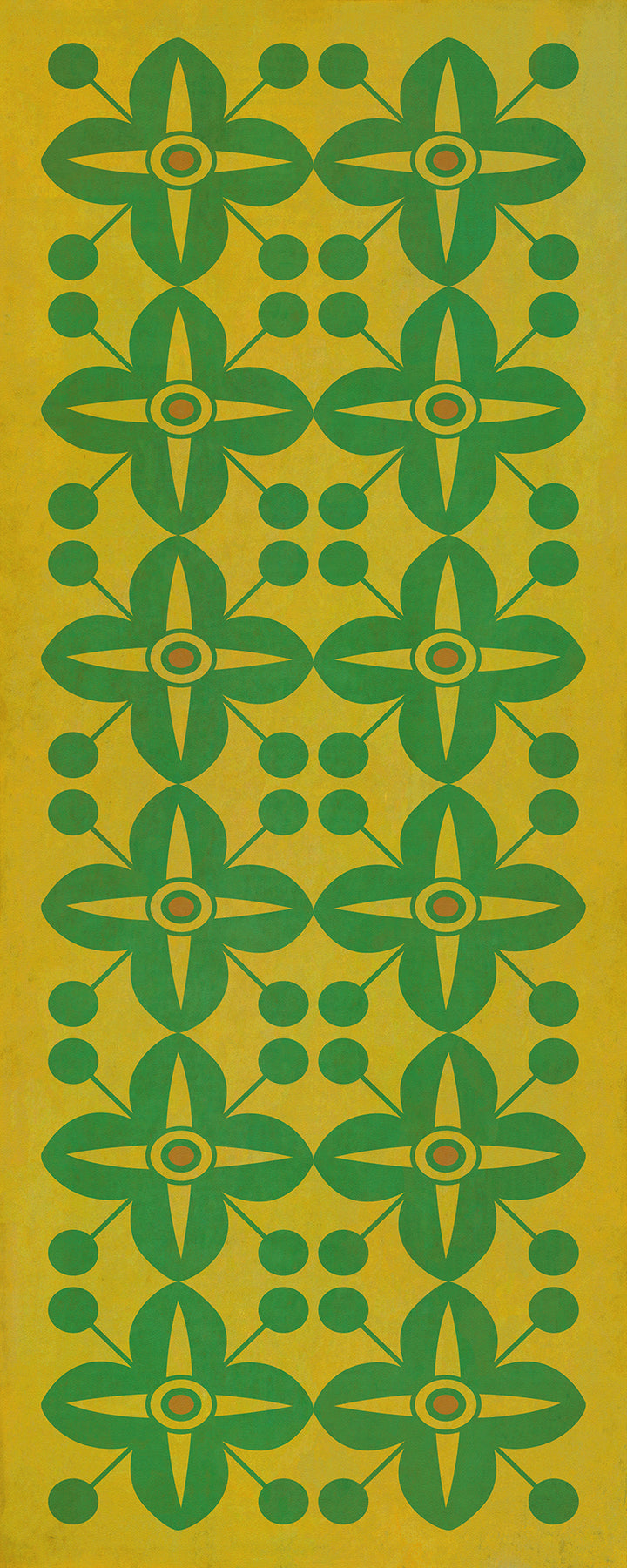 Vintage Vinyl Floorcloth Rug (Pattern 03 Follow the Yellow Brick Road) (Lightly Distressed)