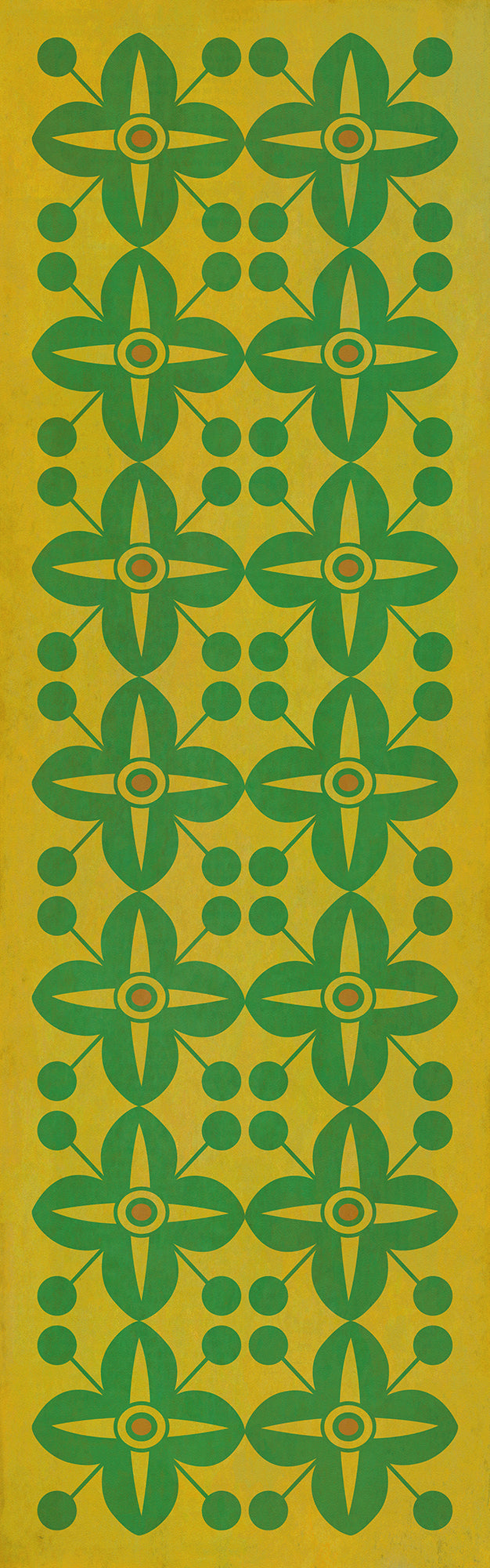 Vintage Vinyl Floorcloth Rug (Pattern 03 Follow the Yellow Brick Road) (Lightly Distressed)