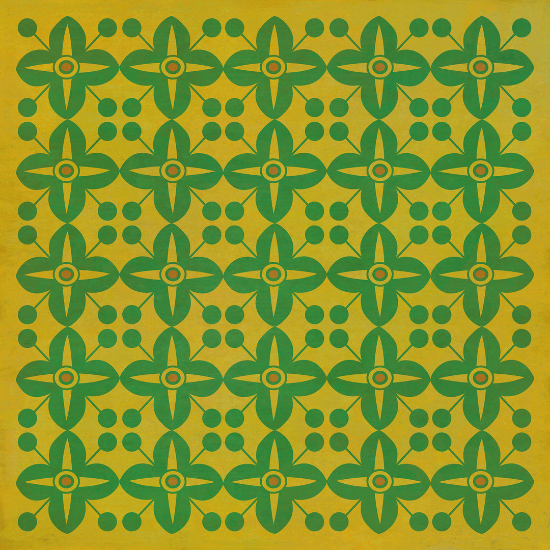 Vintage Vinyl Floorcloth Rug (Pattern 03 Follow the Yellow Brick Road) (Lightly Distressed)