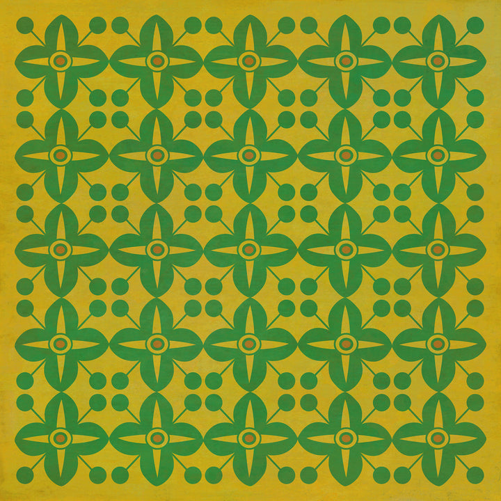 Vintage Vinyl Floorcloth Rug (Pattern 03 Follow the Yellow Brick Road) (Lightly Distressed)