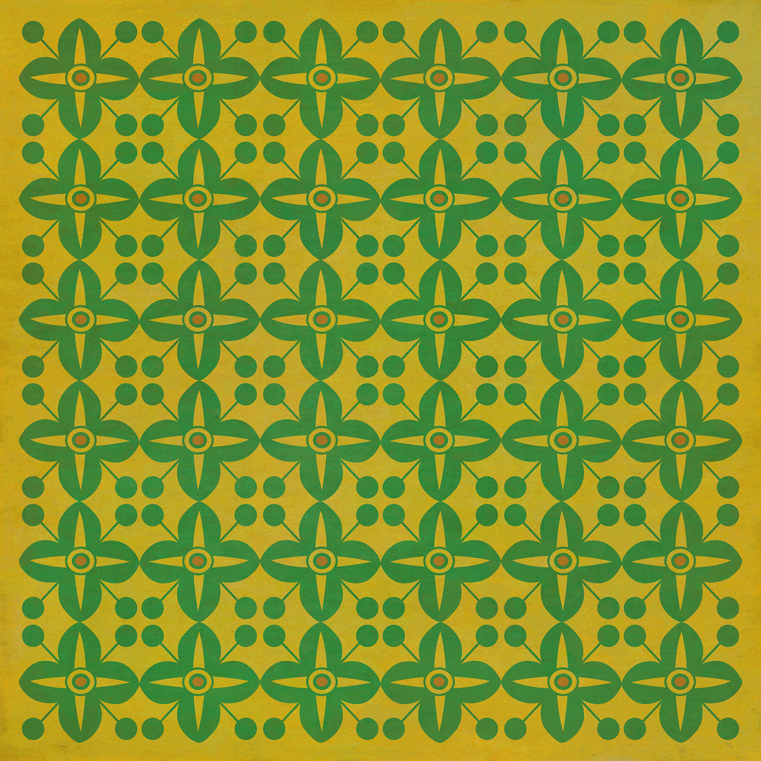 Vintage Vinyl Floorcloth Rug (Pattern 03 Follow the Yellow Brick Road) (Lightly Distressed)