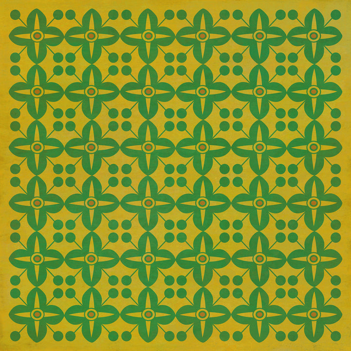 Vintage Vinyl Floorcloth Rug (Pattern 03 Follow the Yellow Brick Road) (Lightly Distressed)
