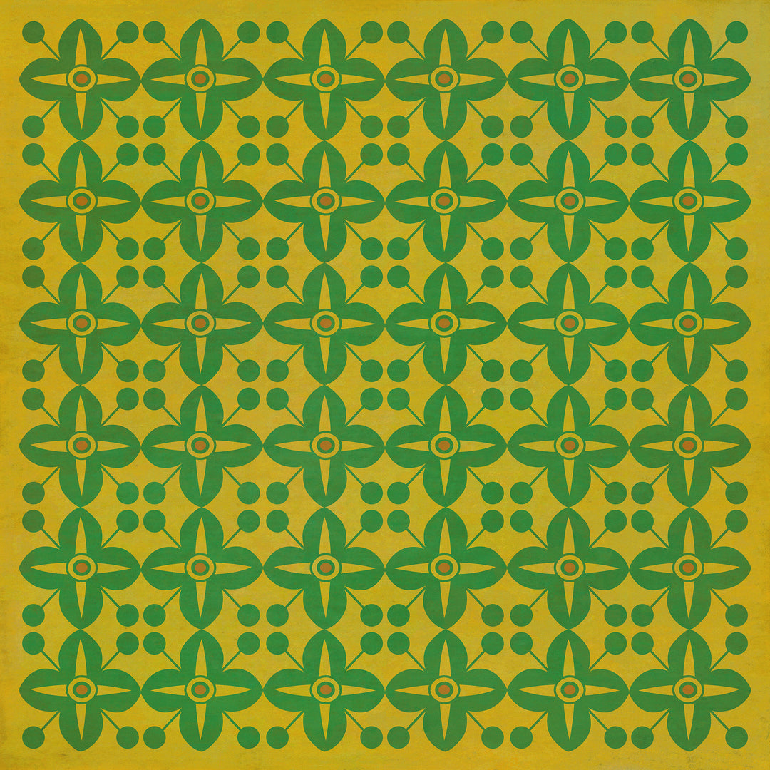 Vintage Vinyl Floorcloth Rug (Pattern 03 Follow the Yellow Brick Road) (Lightly Distressed)