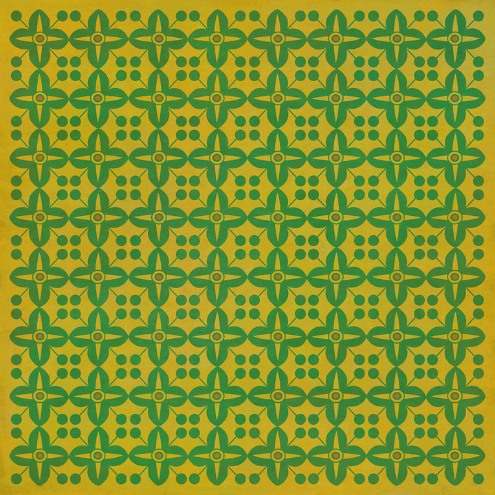 Vintage Vinyl Floorcloth Rug (Pattern 03 Follow the Yellow Brick Road) (Lightly Distressed)