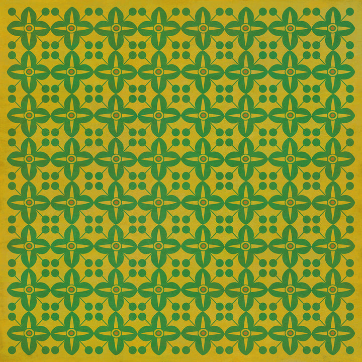 Vintage Vinyl Floorcloth Rug (Pattern 03 Follow the Yellow Brick Road) (Lightly Distressed)