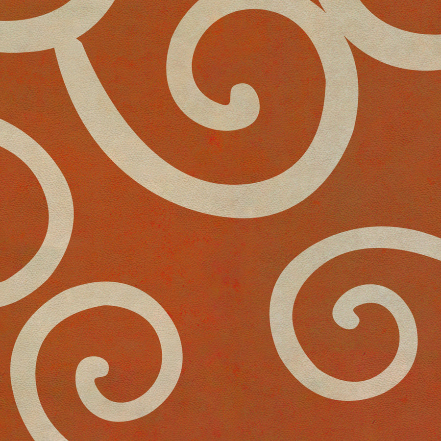 Vintage Vinyl Floorcloth Rug (Pattern 04 Captain Nemo) (Lightly Distre ...