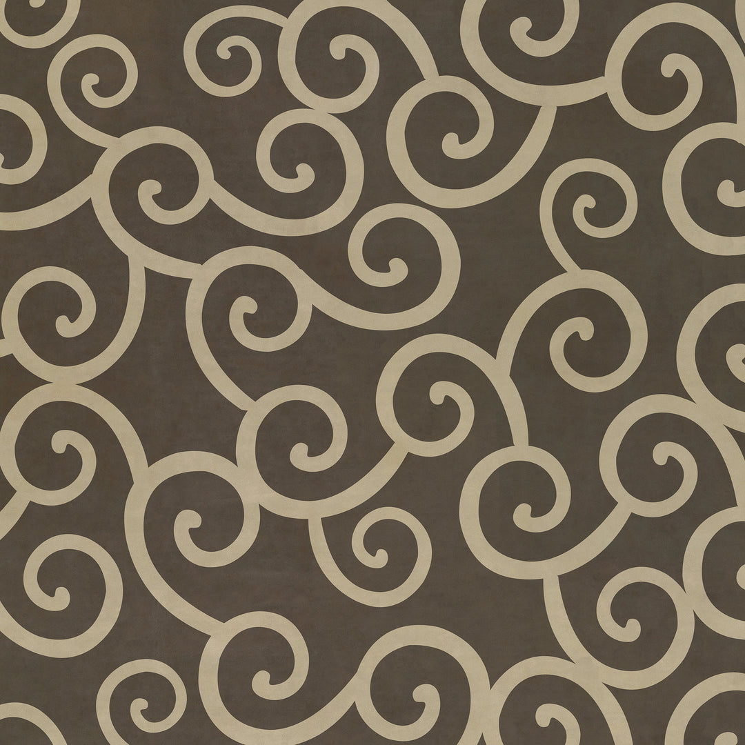 Vintage Vinyl Floorcloth Rug (Pattern 04 It was a Dark and Stormy Night) (Lightly Distressed)