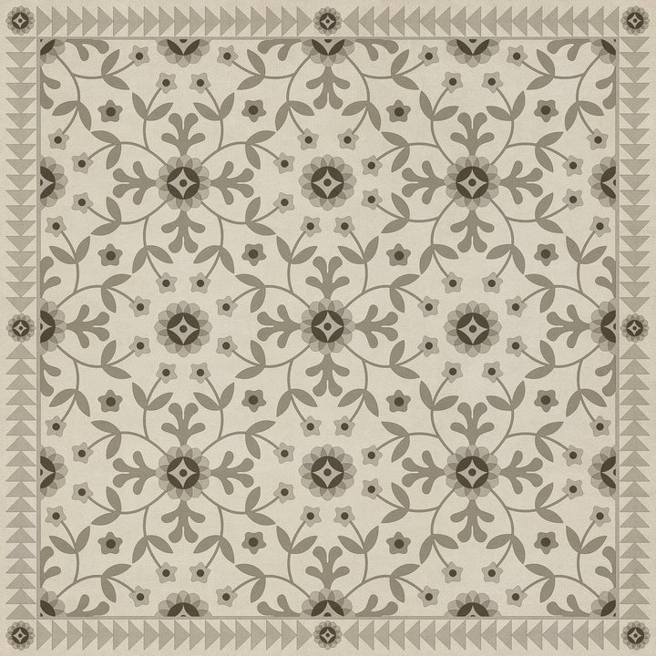Vintage Vinyl Floorcloth Rug (Folk Art Museum - Whig Rose – Meditations Divine and Moral)