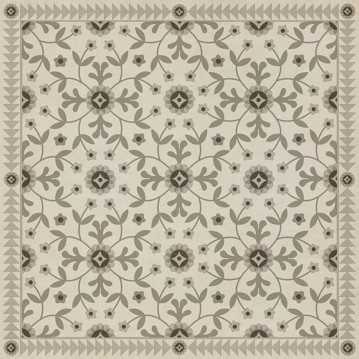 Vintage Vinyl Floorcloth Rug (Folk Art Museum - Whig Rose – Meditations Divine and Moral)