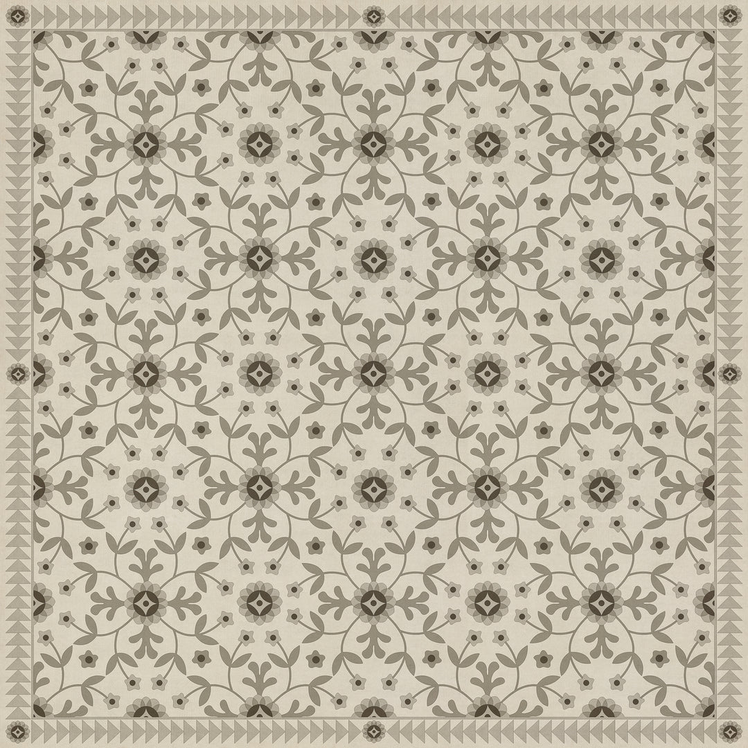 Vintage Vinyl Floorcloth Rug (Folk Art Museum - Whig Rose – Meditations Divine and Moral)