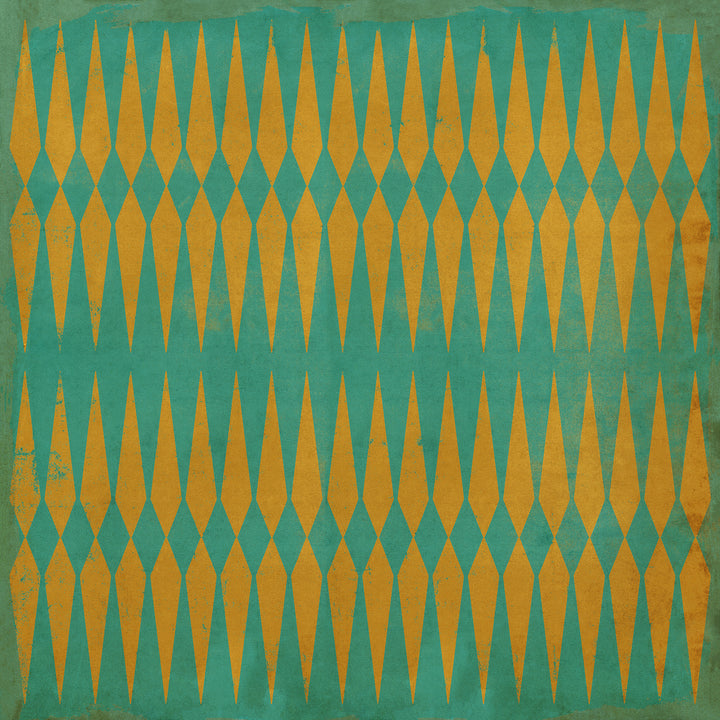 Vintage Vinyl Floorcloth Rug (Pattern 08 Acid Green & Yellow)