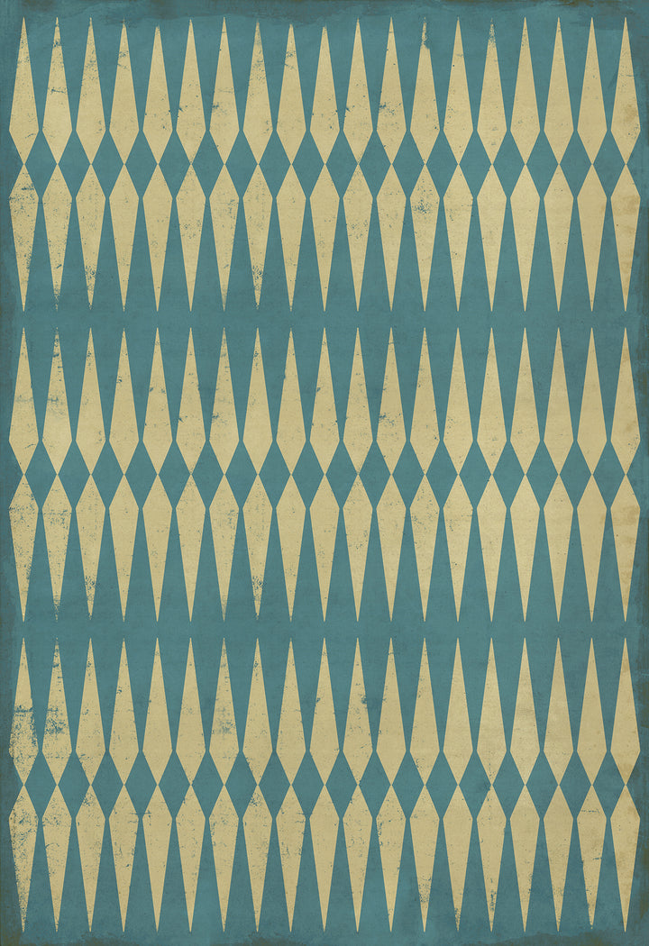 Vintage Vinyl Floorcloth Rug (Pattern 08 Lady of the Lake)