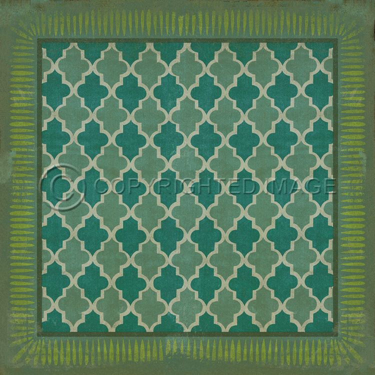 Vintage Vinyl Floorcloth Rug (Pattern 10 Aladdin)