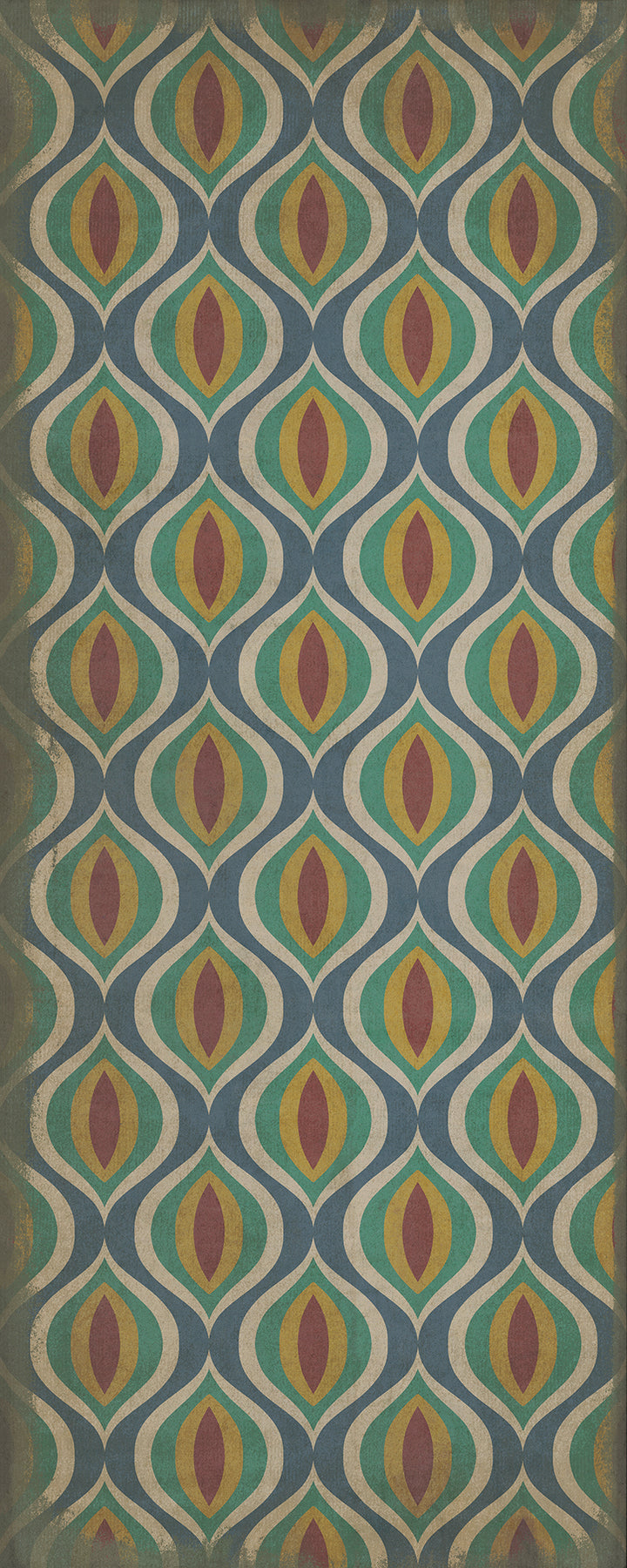 Vintage Vinyl Floorcloth Rug (Classic Pattern 15 Constantinople)