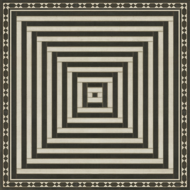 Vintage Vinyl Floorcloth Rug (Pattern 18 Mandate of Heaven)