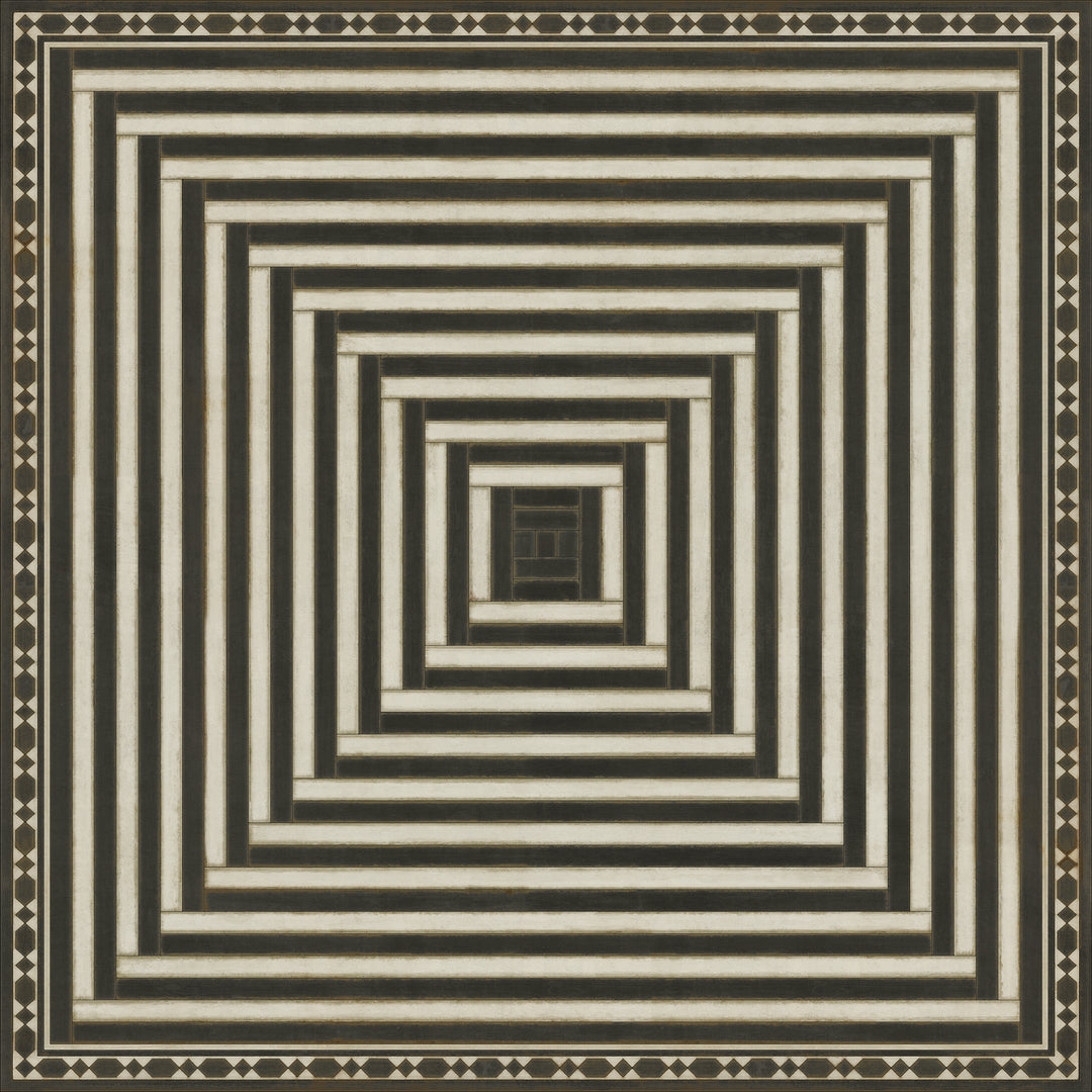 Vintage Vinyl Floorcloth Rug (Pattern 18 Son of Heaven)