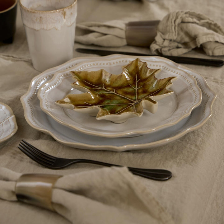 Costa Nova Forest Stoneware Maple Leaf Plate Set/4 (Harvest Yellow)