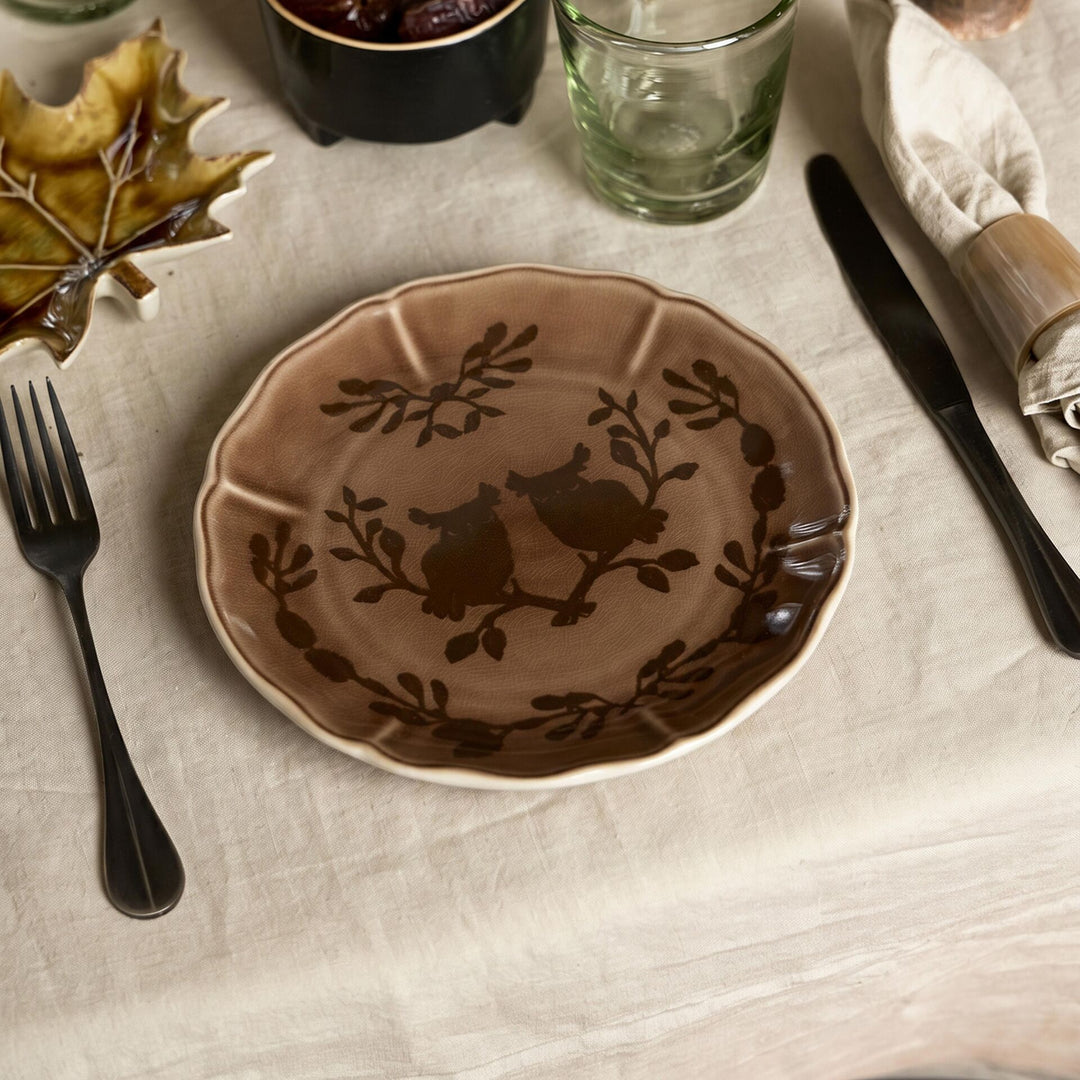 Costa Nova Forest Stoneware Maple Leaf Plate Set/4 (Harvest Yellow)