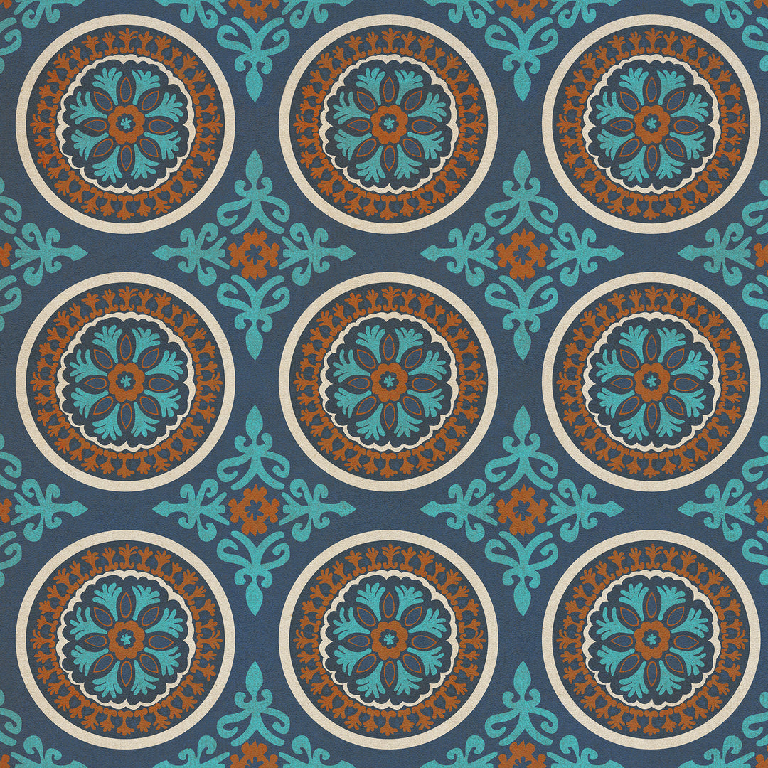 Vintage Vinyl Floorcloth Rug (Pattern 43 Samadi)