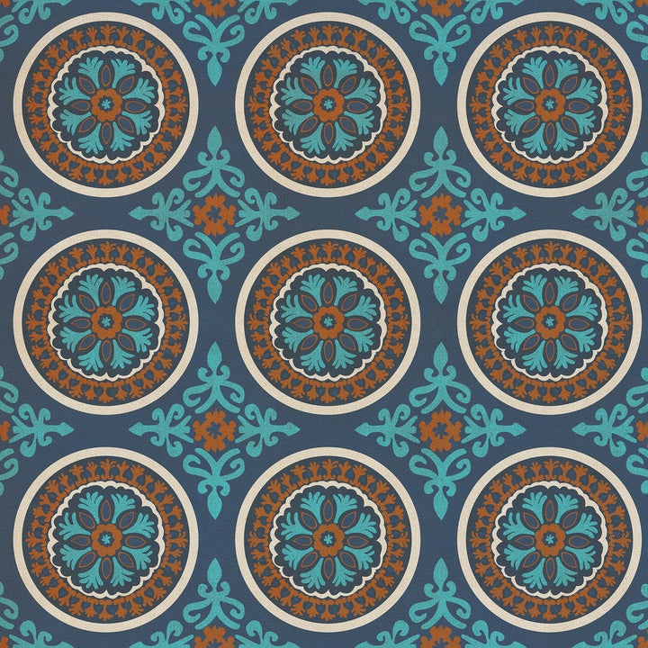 Vintage Vinyl Floorcloth Rug (Pattern 43 Samadi)