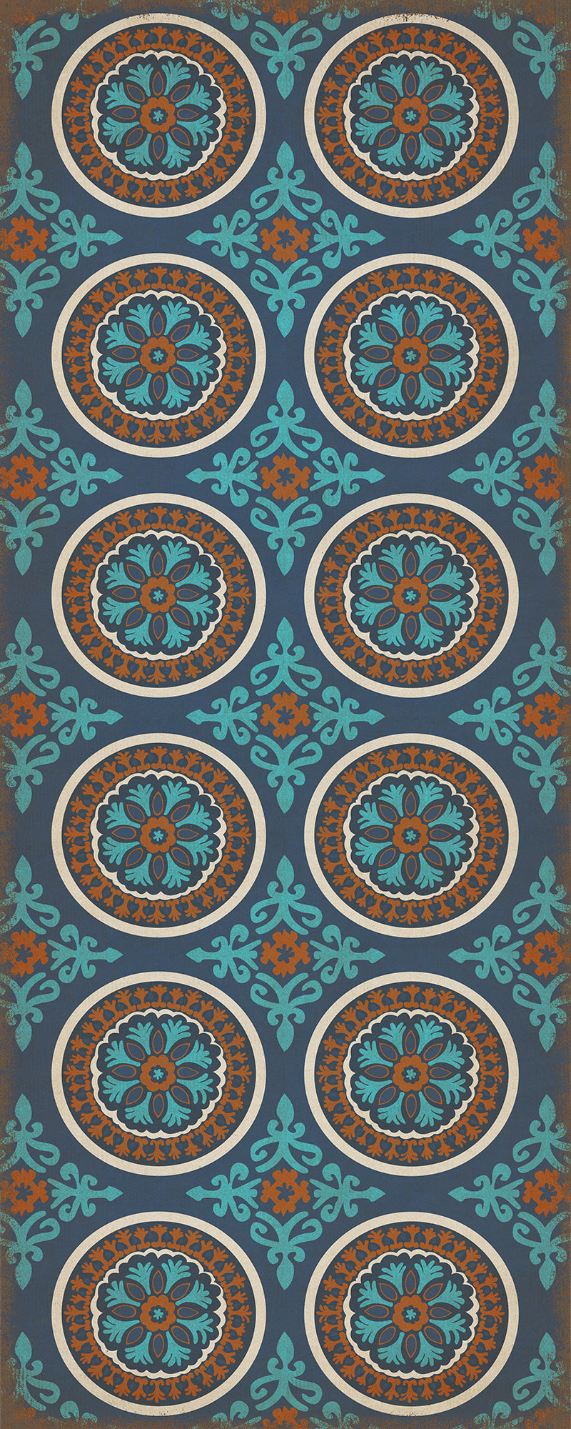 Vintage Vinyl Floorcloth Rug (Pattern 43 Samadi)