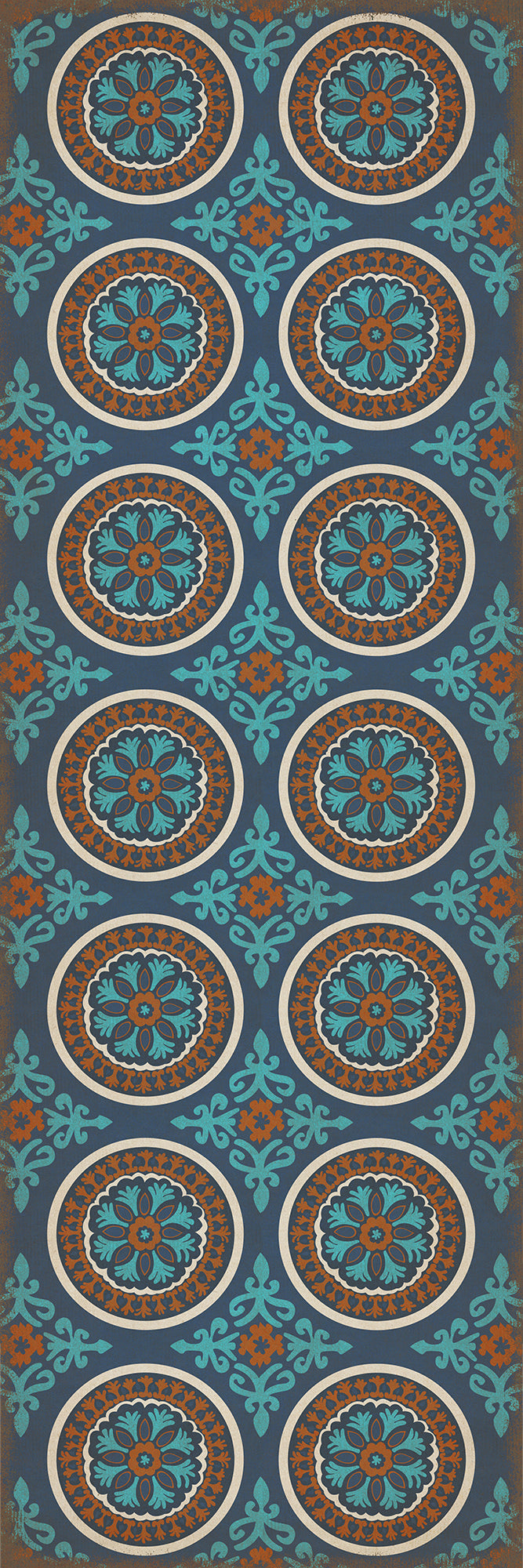Vintage Vinyl Floorcloth Rug (Pattern 43 Samadi)