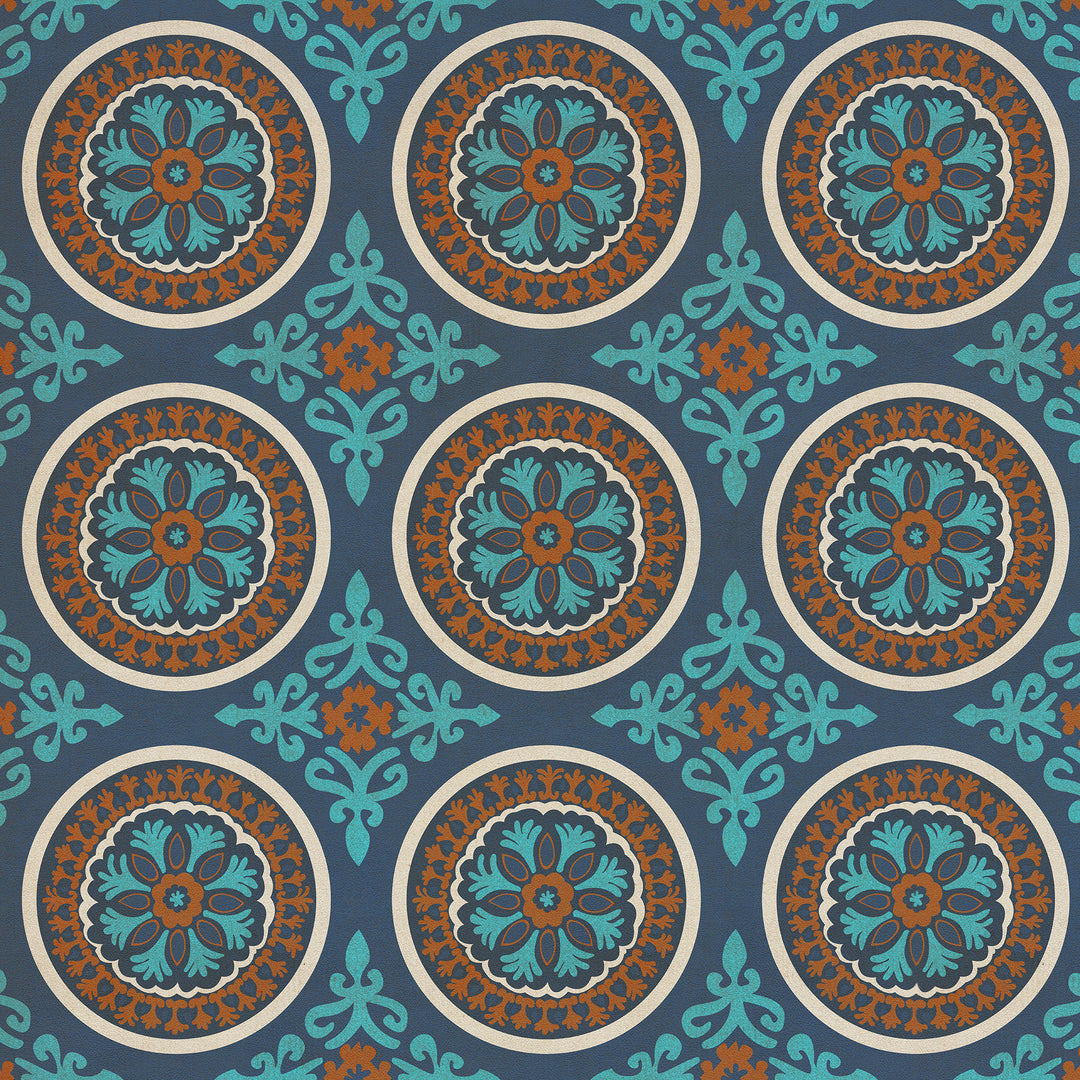 Vintage Vinyl Floorcloth Rug (Pattern 43 Samadi)