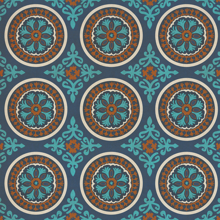 Vintage Vinyl Floorcloth Rug (Pattern 43 Samadi)