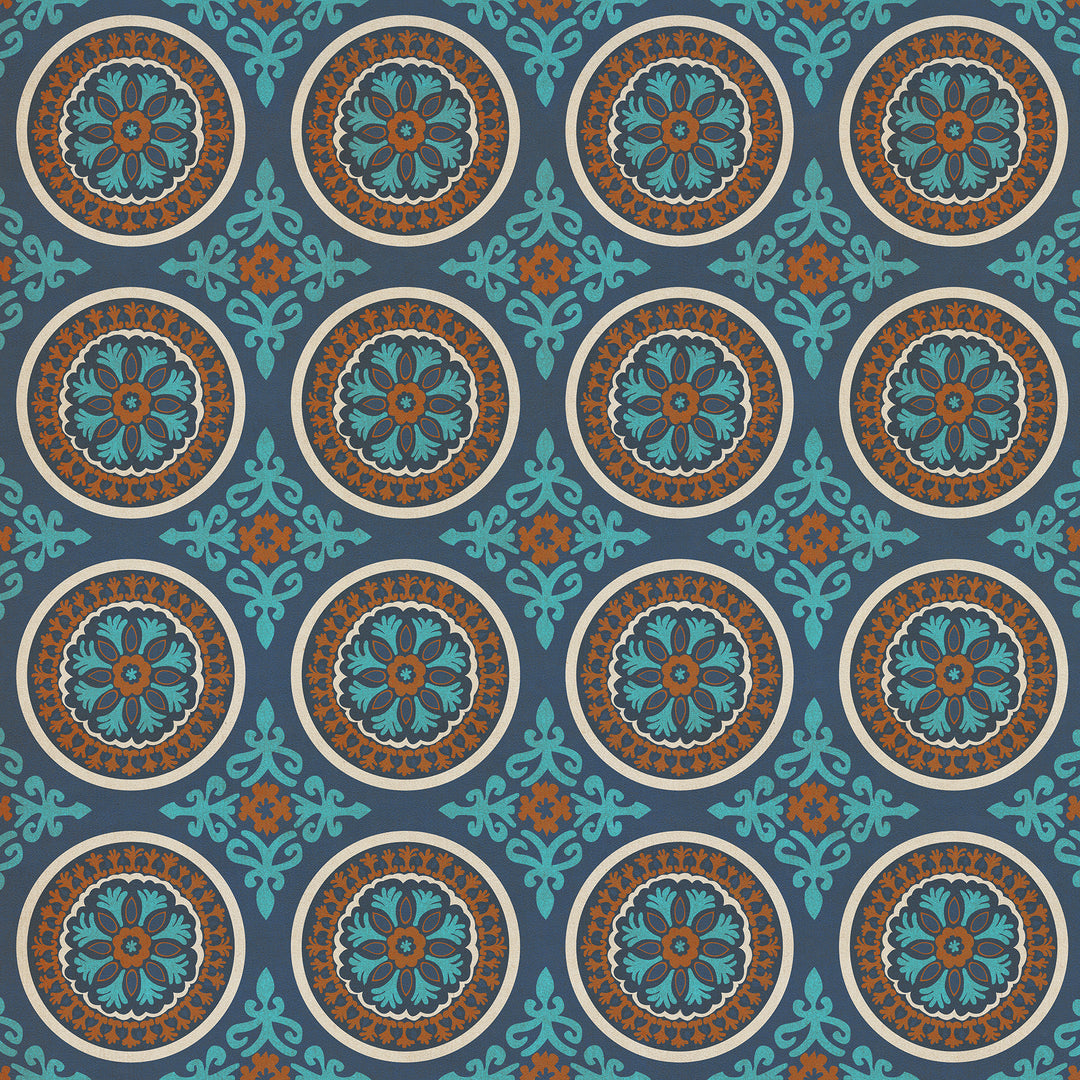 Vintage Vinyl Floorcloth Rug (Pattern 43 Samadi)