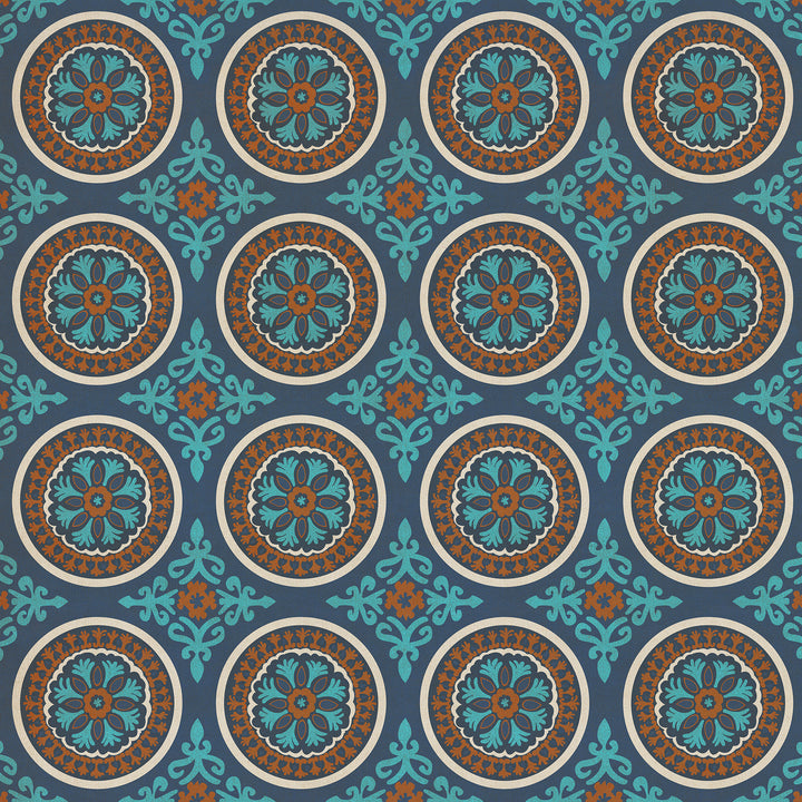 Vintage Vinyl Floorcloth Rug (Pattern 43 Samadi)
